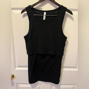 Latched Mama Classic Black Ribbed tank